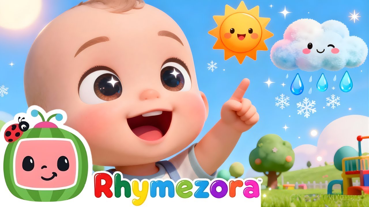 Weather Song kids Sunny Rainy Cloudy Snowy | FunWeather Song | RhymeZora Nursery Rhymes & Kids Songs