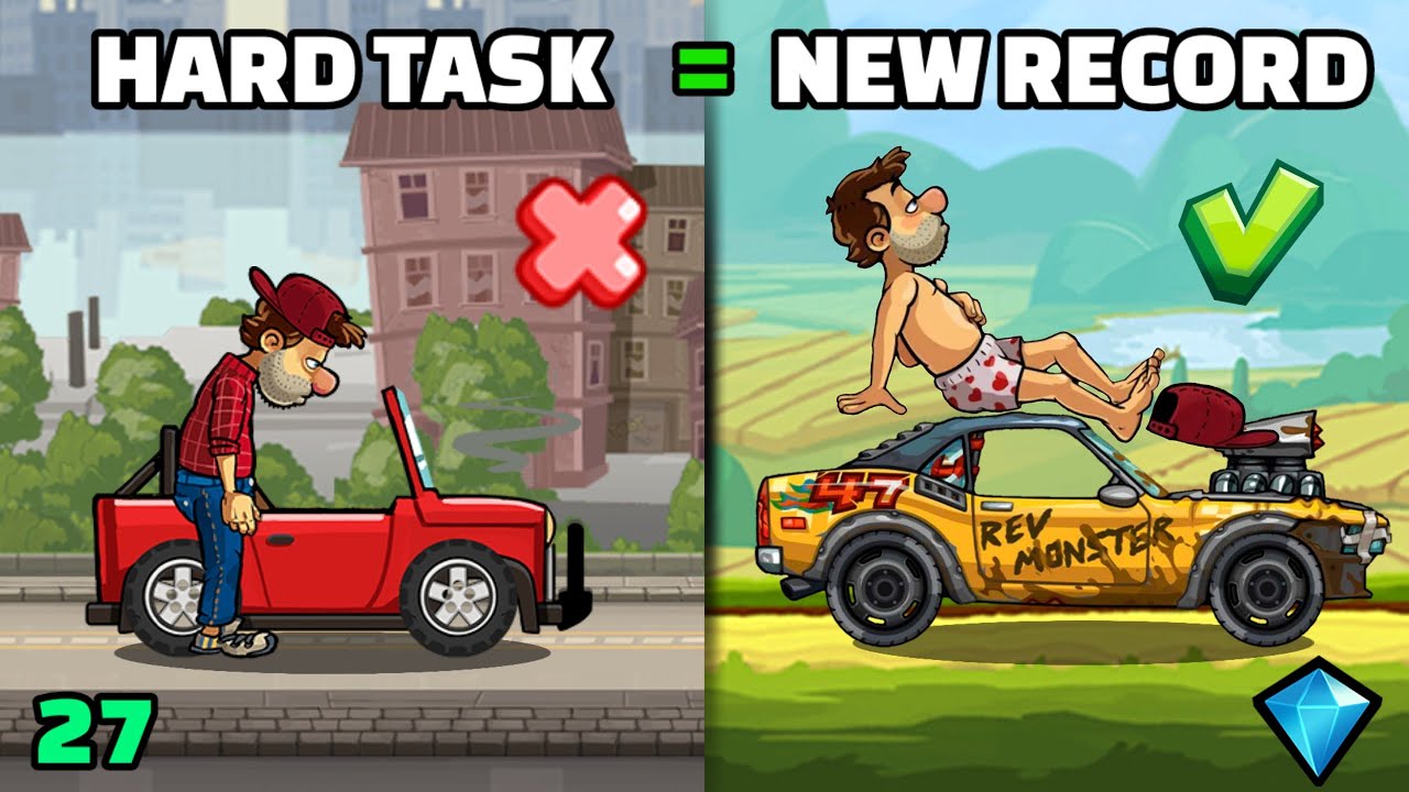 WHEN YOU GOT A FREE RECORD 😋 5 Random Tasks #27 HCR2 | Hill Climb Racing 2