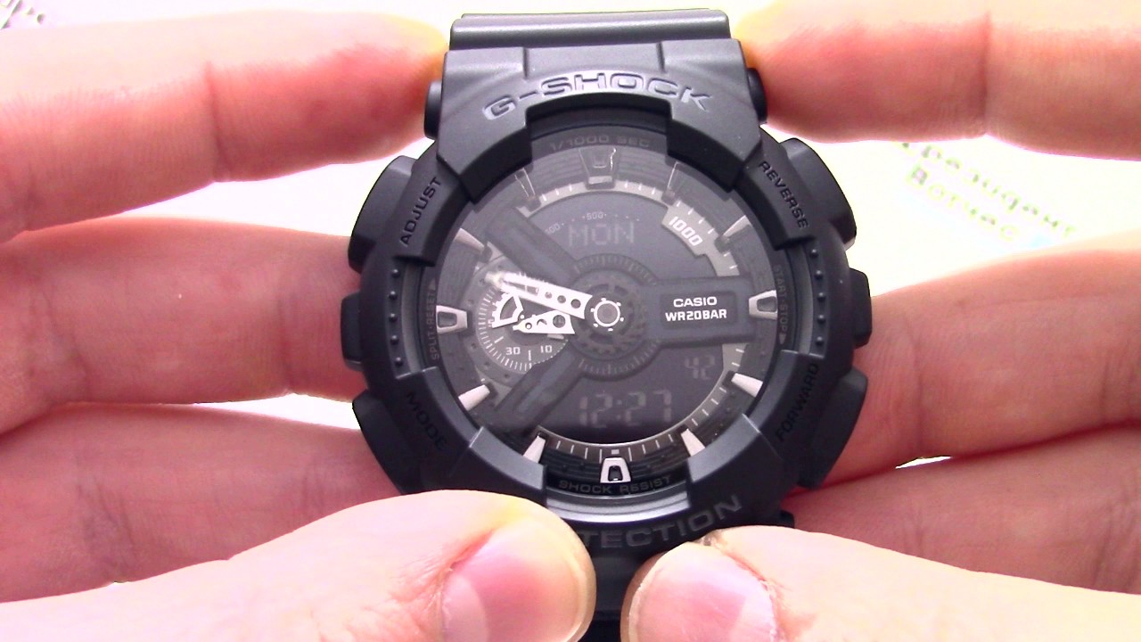 Часы Casio G-SHOCK GA-110-1B [GA-110-1BER] - Инструкция, как настроить
