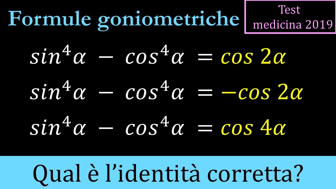 Identità goniometrica - Esercizio svolto