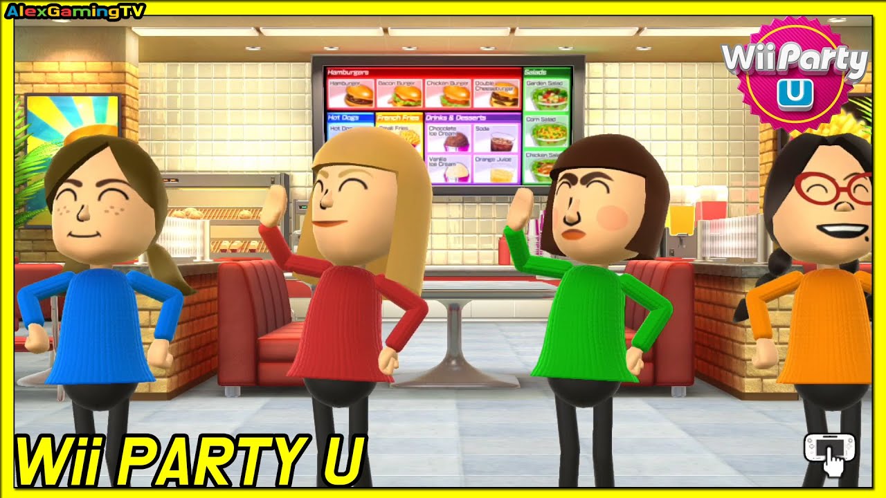 [Kids] Wii Party U - Feed Mii (Eng Sub, Play movies 38) Play my kids