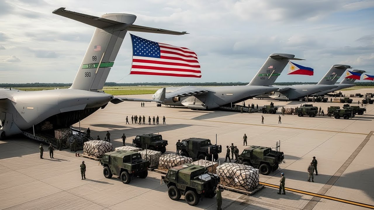 Philippines Shocked! Female U.S. Air Force C-17 Globemaster III Delivers Massive Military Equipment