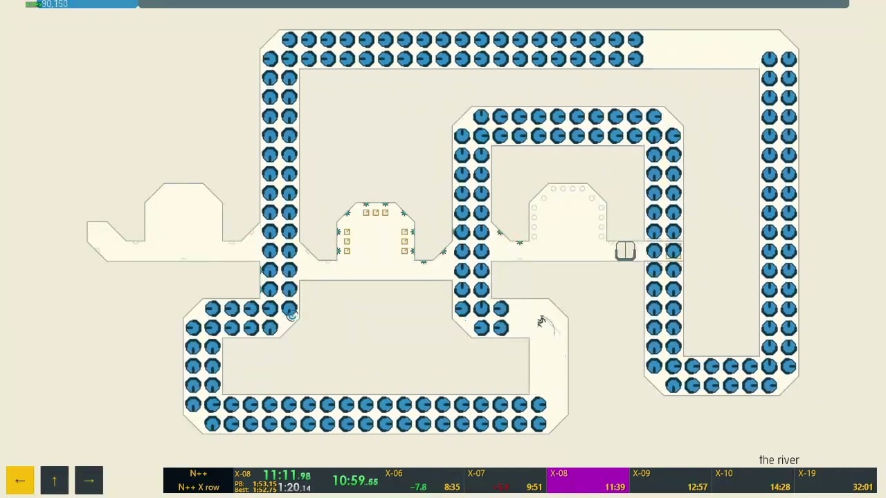 N++ X row speedrun in 