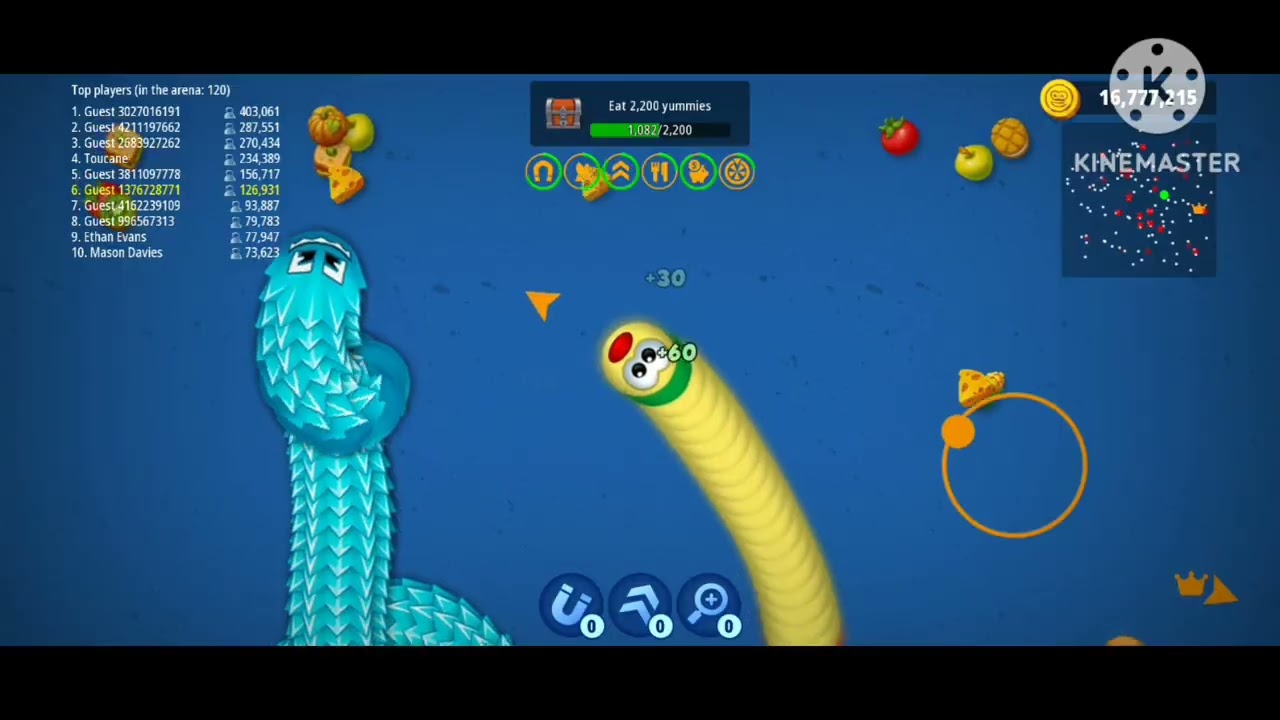 Round snake and hack and eat# worm#wormszone#shorts 