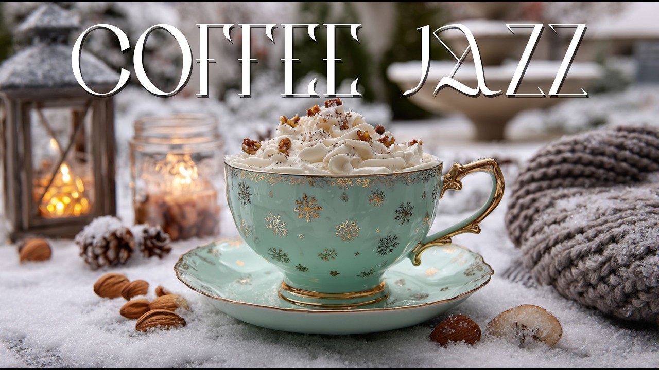 Cozy Winter Coffee Jazz ☕ Snowy Café Ambience for Study, Work & Relax
