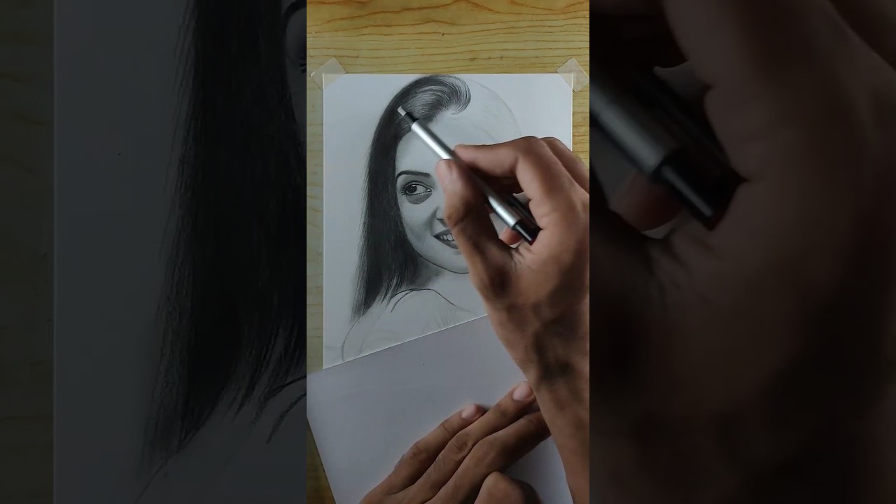 Nazriya  👀 pencil sketch timelapse #shorts #gulabisadi #ytshorts #trendingshorts #saishankararts