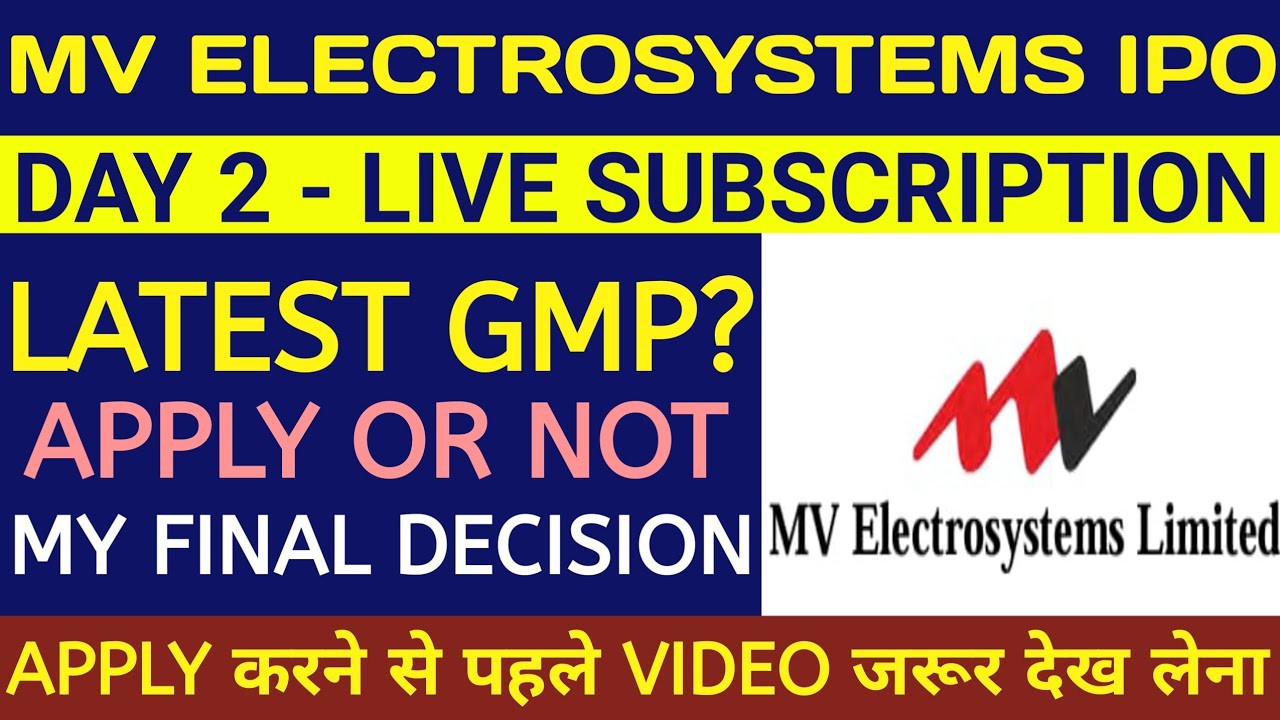 MV Electrosystems IPO🔴MV Electrosystems IPO Review🔴MV Electrosystems IPO Gmp Today🔴MV Electrosystems