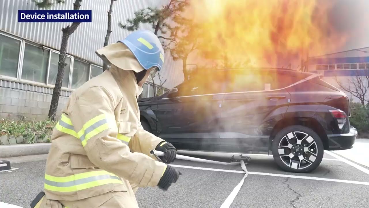 EV-Drill Lance Fire suppression at the initial stage of installation