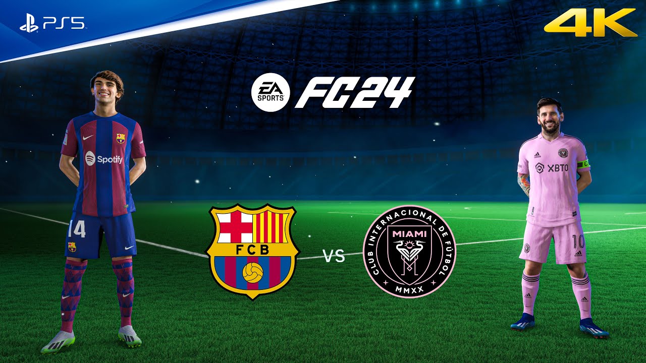 FIFA 24 - Barcelona vs Inter Miami Ft. Messi, vs Joao Felix, | Club Friendly | PS5&trade; [4K60]