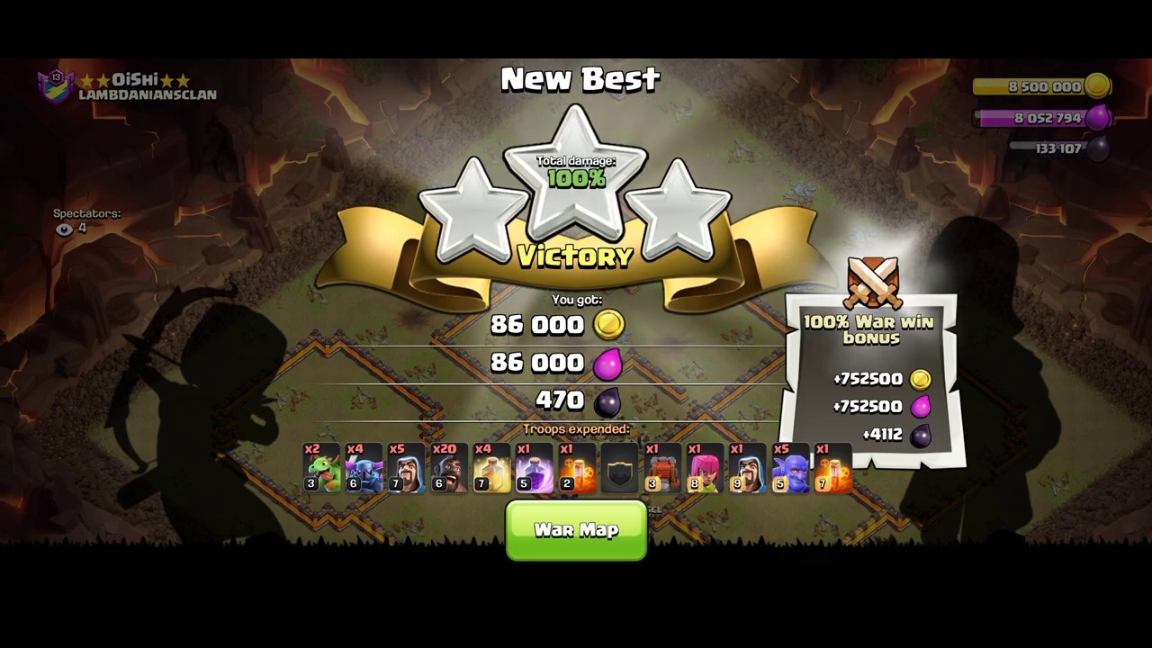 TH10 War Attack No Heroes (LIVE ATTACK)