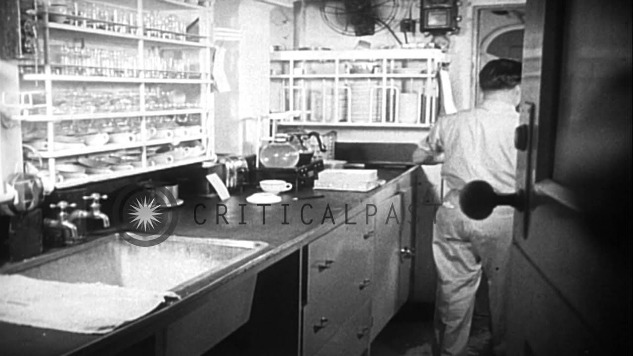 Admiral Halsey celebrates Japanese surrender with a special cake aboard USS Misso...HD Stock Footage