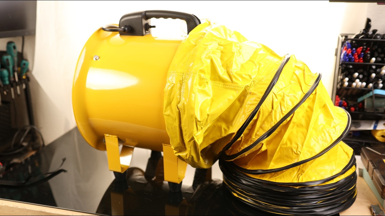 Azzunox 12 Inch Utility Blower Fan with 16 Ft Flexible Duct Hose, 2882 CFM High Velocity Industrial