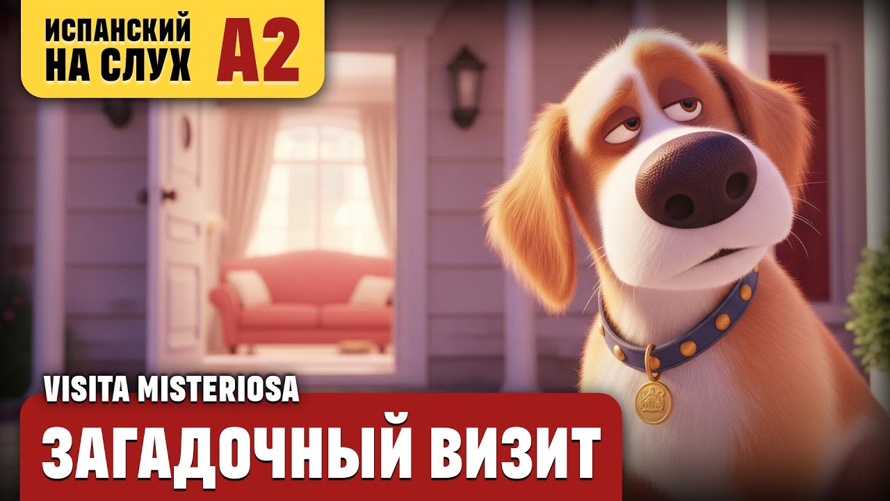 Загадочный визит. Весёлый рассказ (уровень А2). Испанский на слух.
