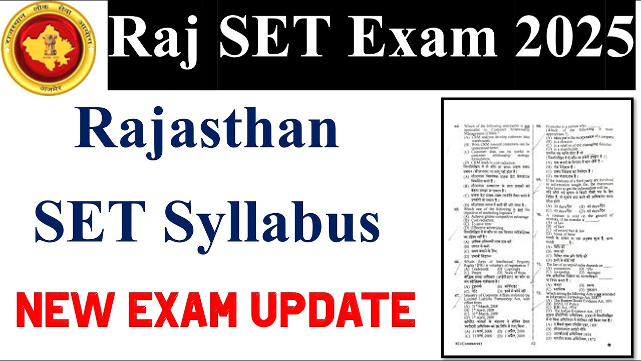 📝Raj SET 2025 Latest Syllabus | Rajasthan SET New Exam Pattern & Full Details | raj set update 2025