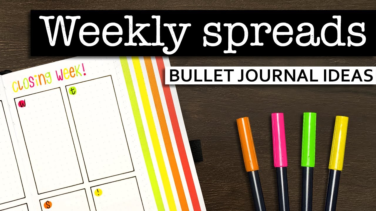 BULLET JOURNAL WEEKLY SPREADS 💜 Easy weekly spread ideas for your bullet journal | Bujo weekly setup