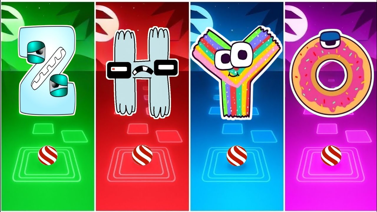 ALPHABET LORE Z 🟢 🆚 H 🔴 🆚 Alphabet  LORE SWEET CANDIES - Y 🔵 🆚 U 🟣 - TILES HOP 🔥🎶
