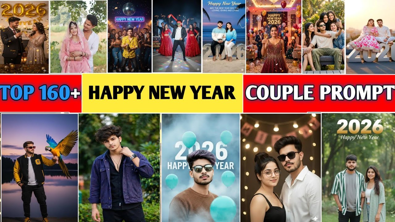 160+Happy New year 2026Couple & Girls And Boys Prompt 🔥 How To Make Google Gemini Photo Editing 