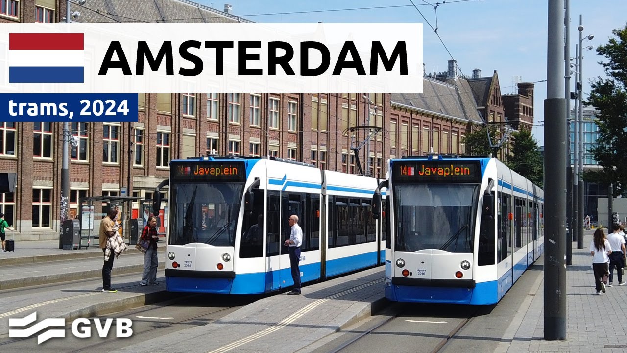 Трамваи в Амстердаме, Нидерланды (2024) | GVB Amsterdam [4K]