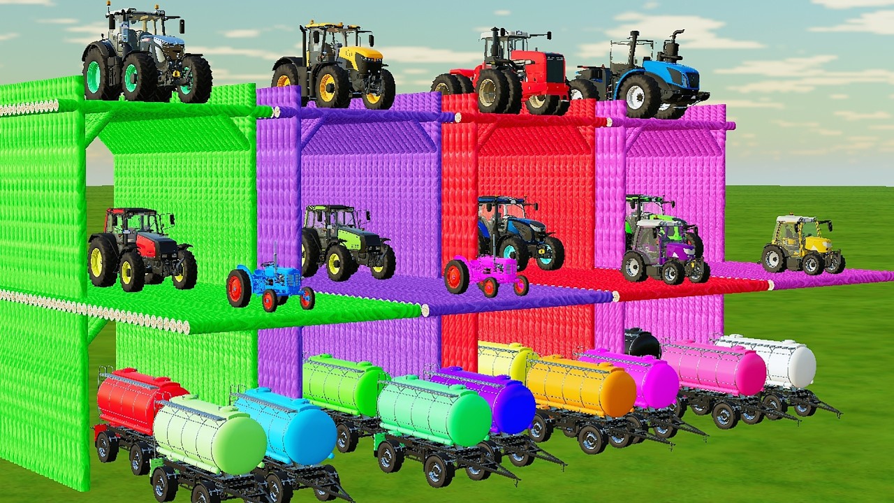 Mini To GIANT TRACTOR And TANKERs VS PARKOUR Hard | Farming Simulator 22 #17