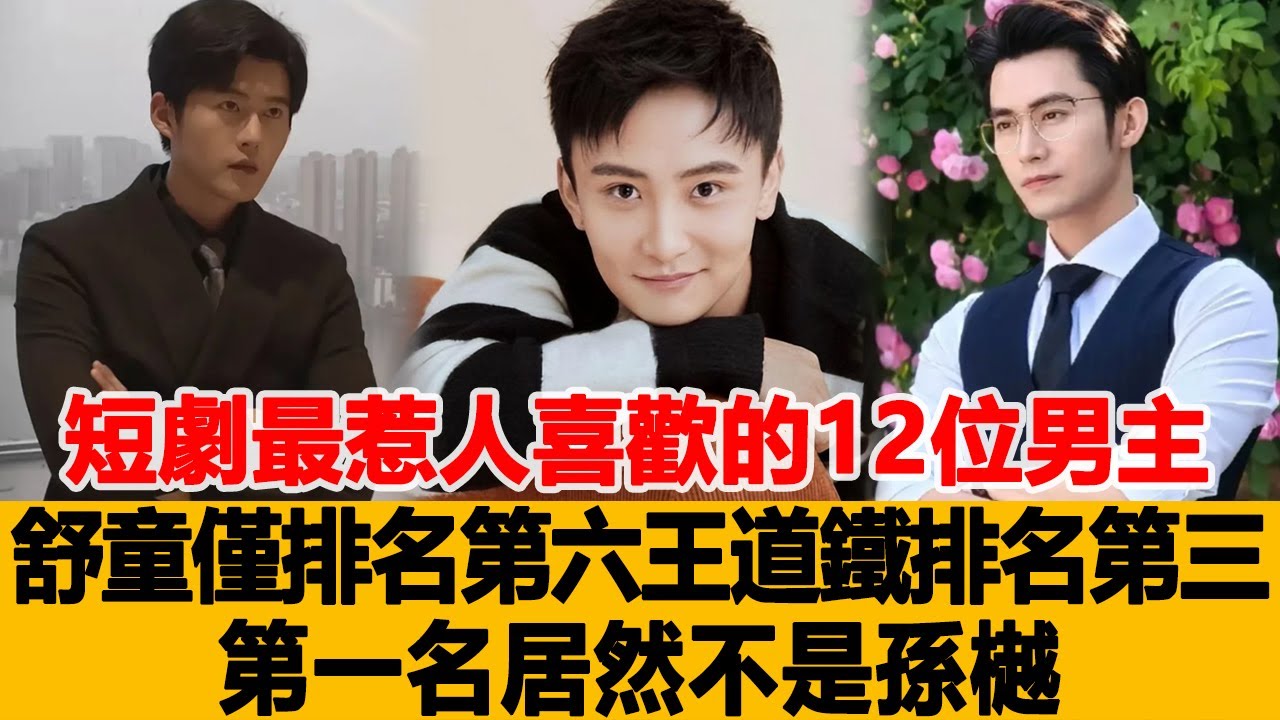 短劇最惹人喜歡的12位男主是誰？舒童僅排名第六，王道鐵排名第三，第一名居然不是孫樾！港臺娛樂匯#舒童#王道鐵#孫樾