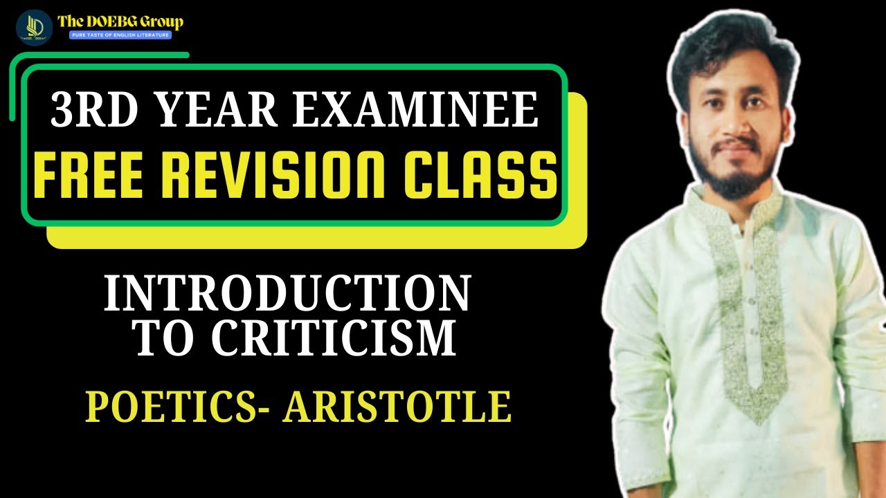 3rd Year Exam Preparation Class – Introduction to Criticism | Aristotle’s Poetics | Revision Class