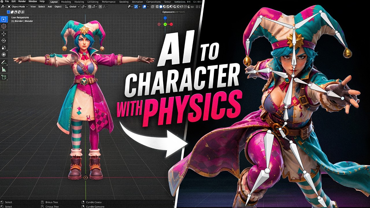 From AI Image to 3D Character with PHYSICS &mdash; Full UE5 Workflow (Cloth + Bones)