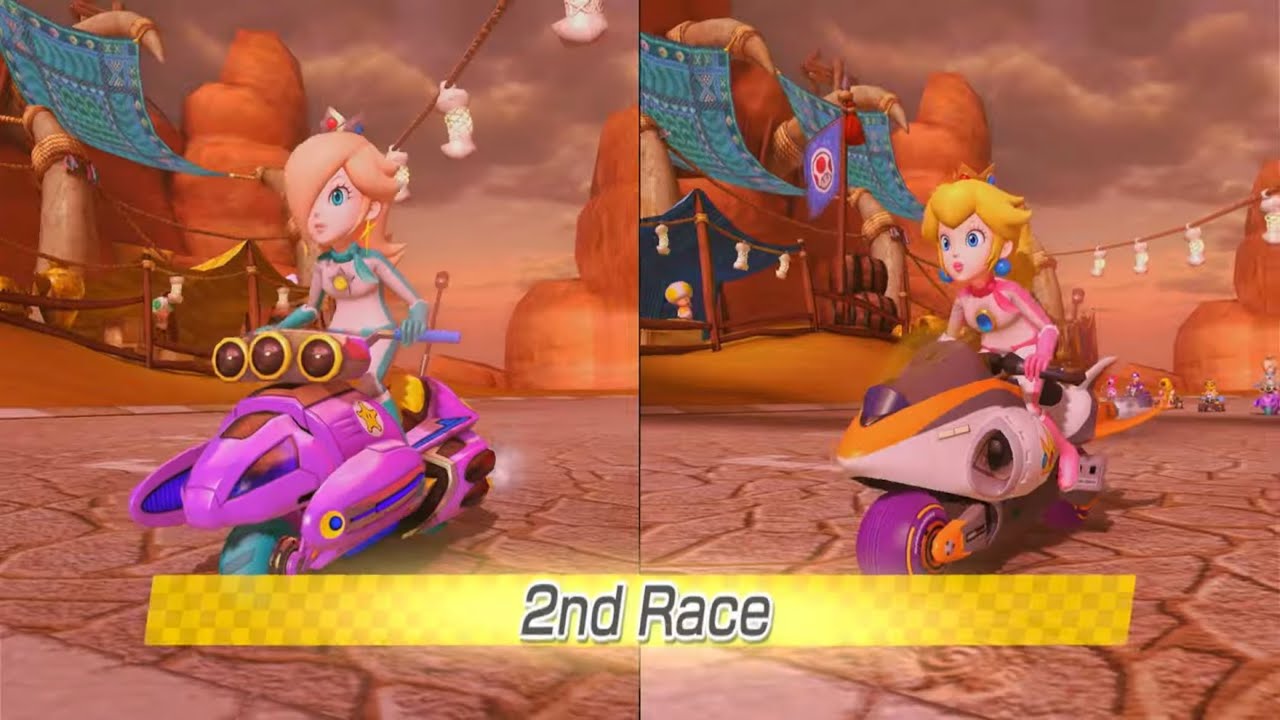 Mario Kart 8 Deluxe | 2 Player | Rosalina Vs Peach