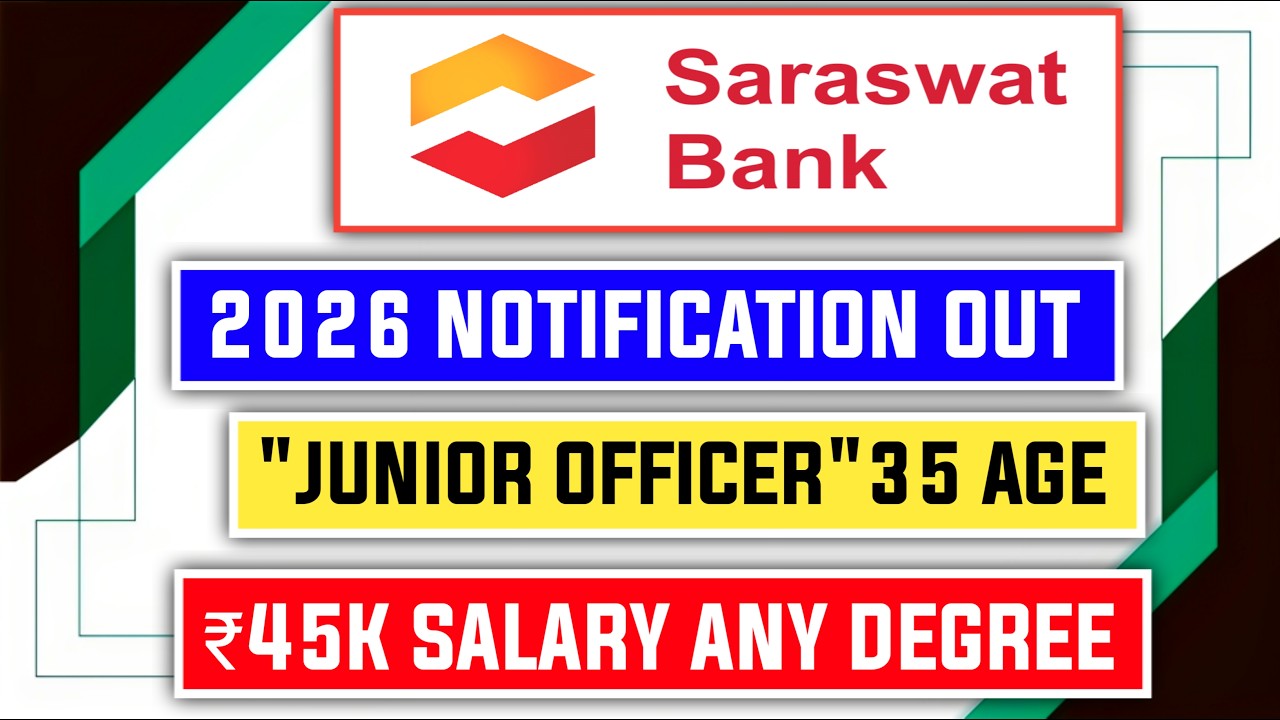 📢 SARASWAT BANK 2026 NOTIFICATION OUT 😱