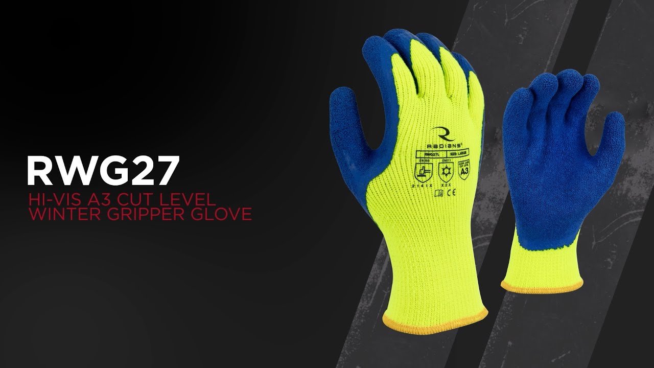 Radians RWG27 Cut Protection Level A3 Dipped Winter Gripper Glove