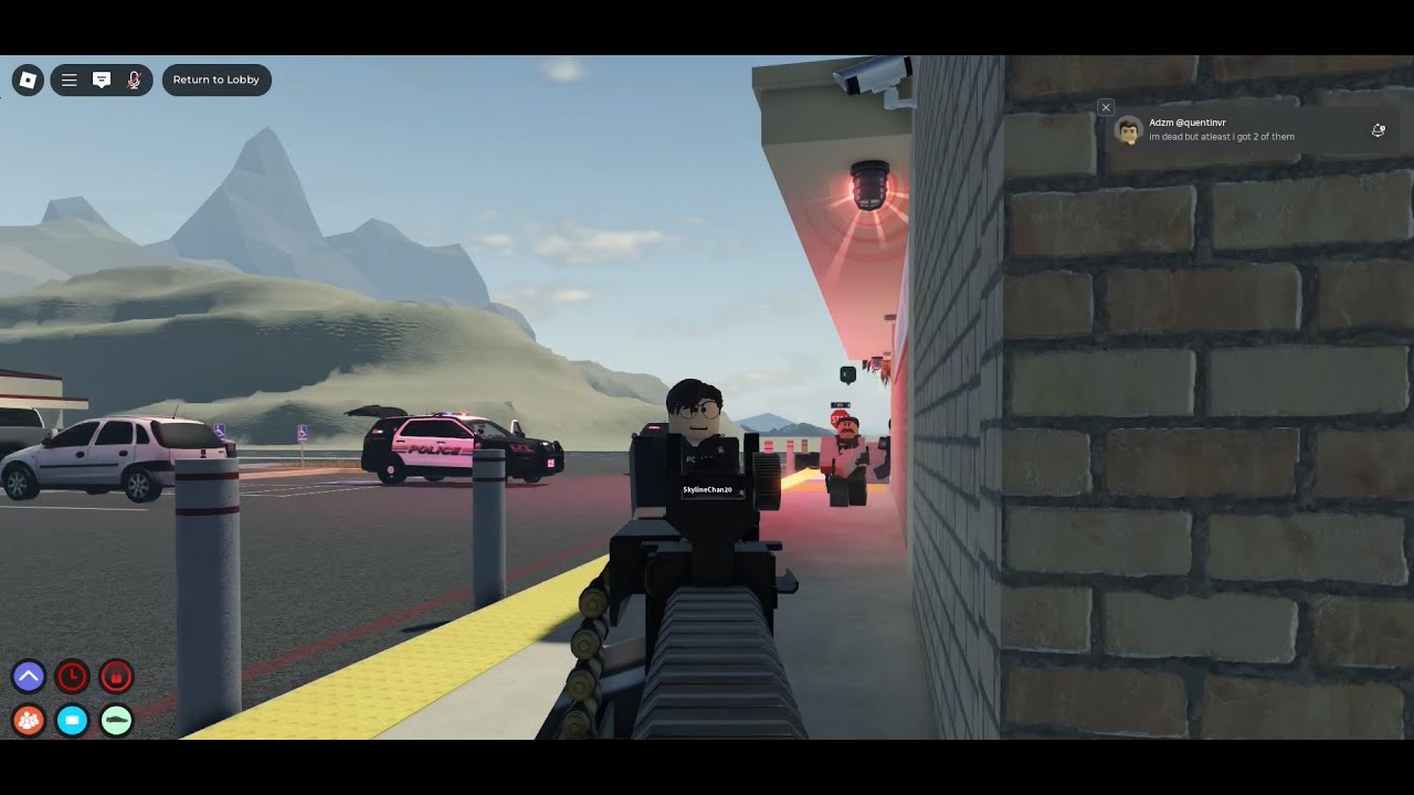 Bank robbery ends up in a massive shootout (Roblox Perris, California)