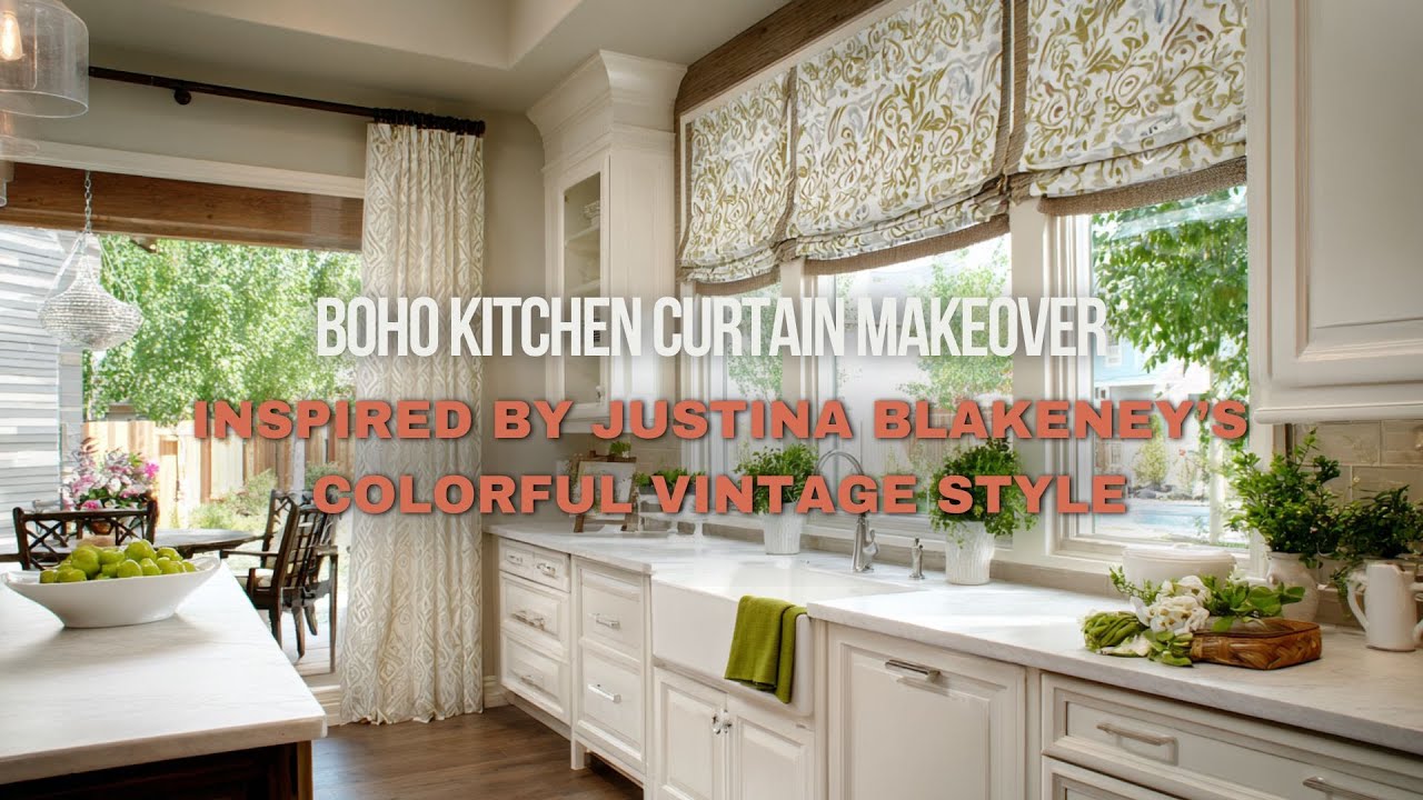 Boho Kitchen Curtain Makeover Inspired by Justina Blakeney’s Colorful Vintage Style