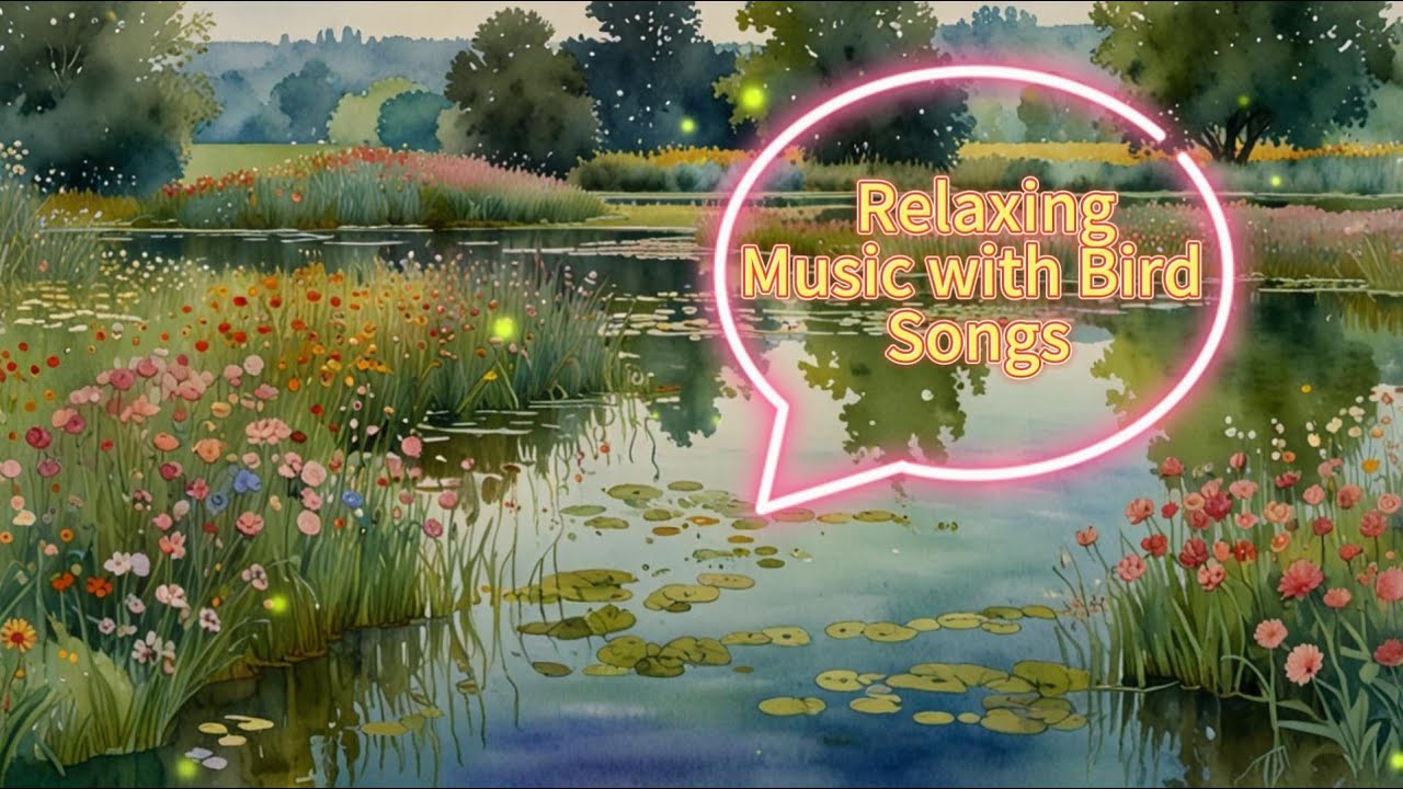🌿 Pond Field Ambience | 10-Hour Relaxing Sleep Music | Birdsong & Water Ripples 🐦🎶