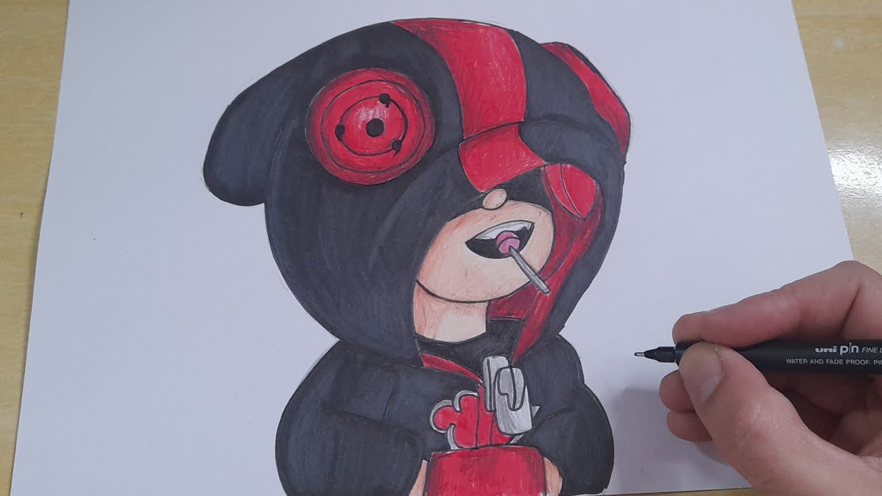 COMO DESENHAR LEON do BRAWLSTARS da AKATSUKI passo a passo
