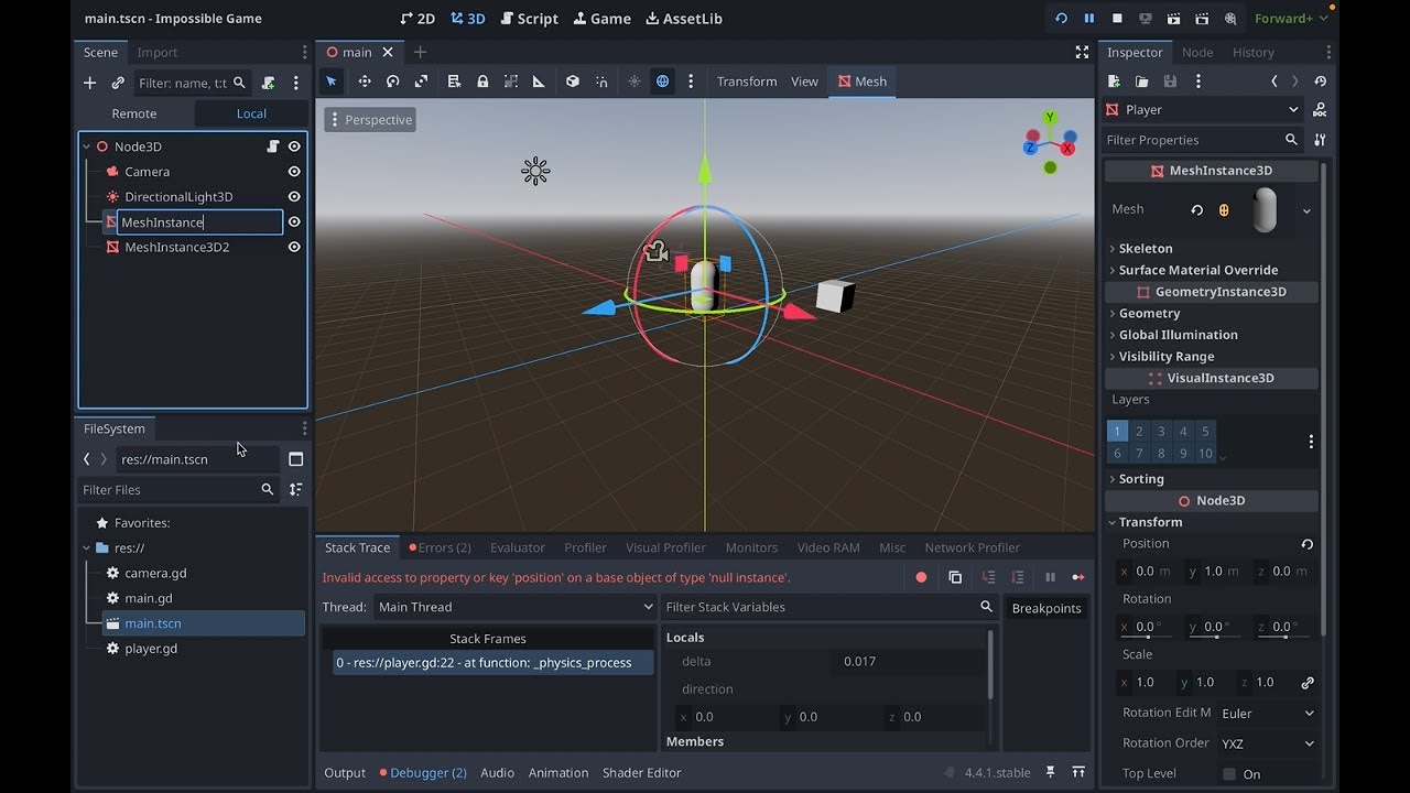 Creating a Super Hard Game in the Game Engine Godot | pt 1. | 3D