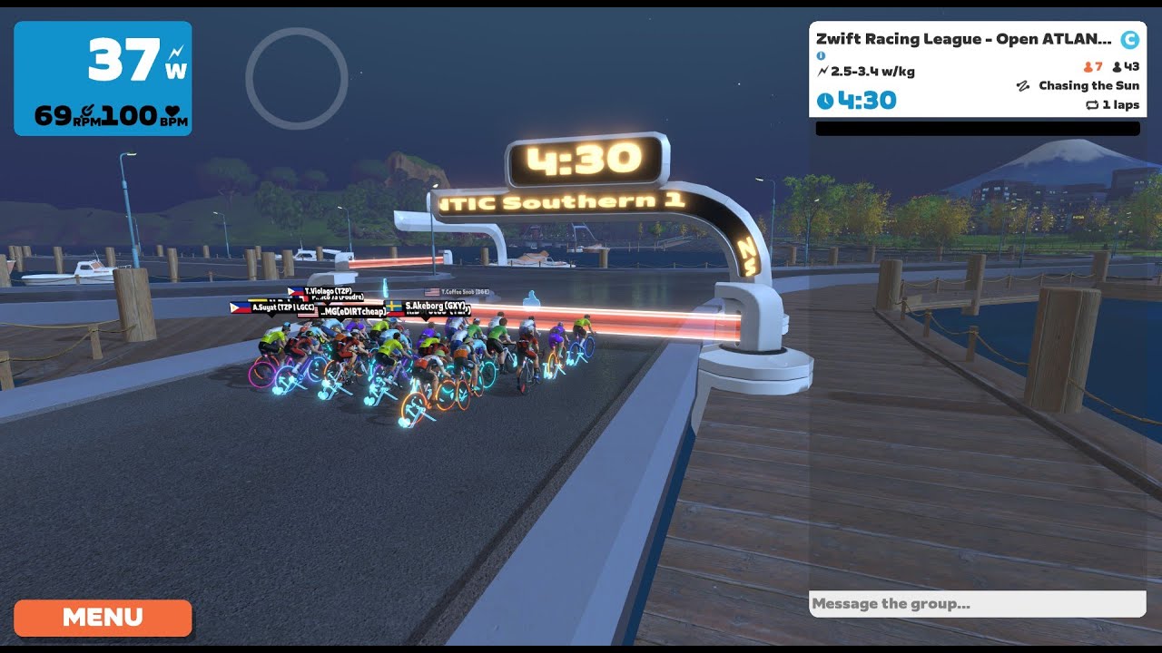 Race: Zwift Racing League - Open ATLANTIC Southern 1 C1 on Chasing the Sun in Makuri Islands