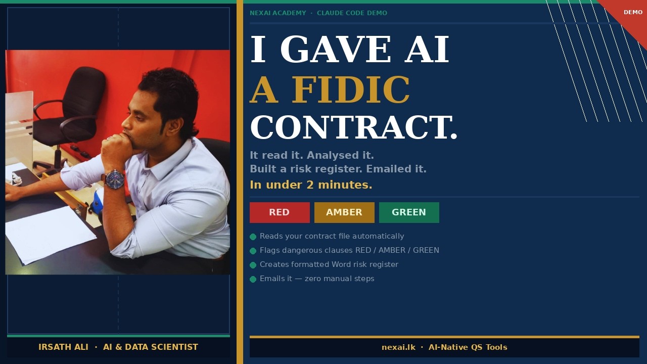 I Gave AI a FIDIC Contract &mdash; It Read It, Built a Risk Register & Emailed It in 2 Minutes