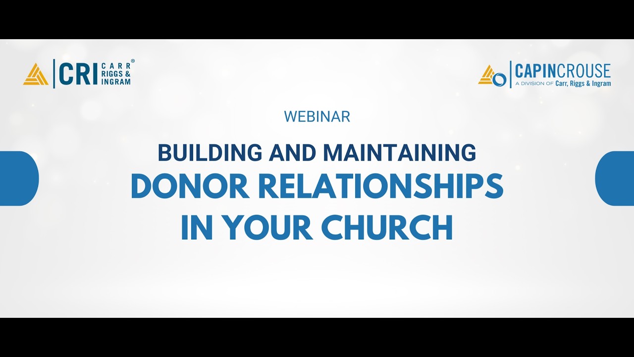 Building and Maintaining Donor Relationships in Your Church