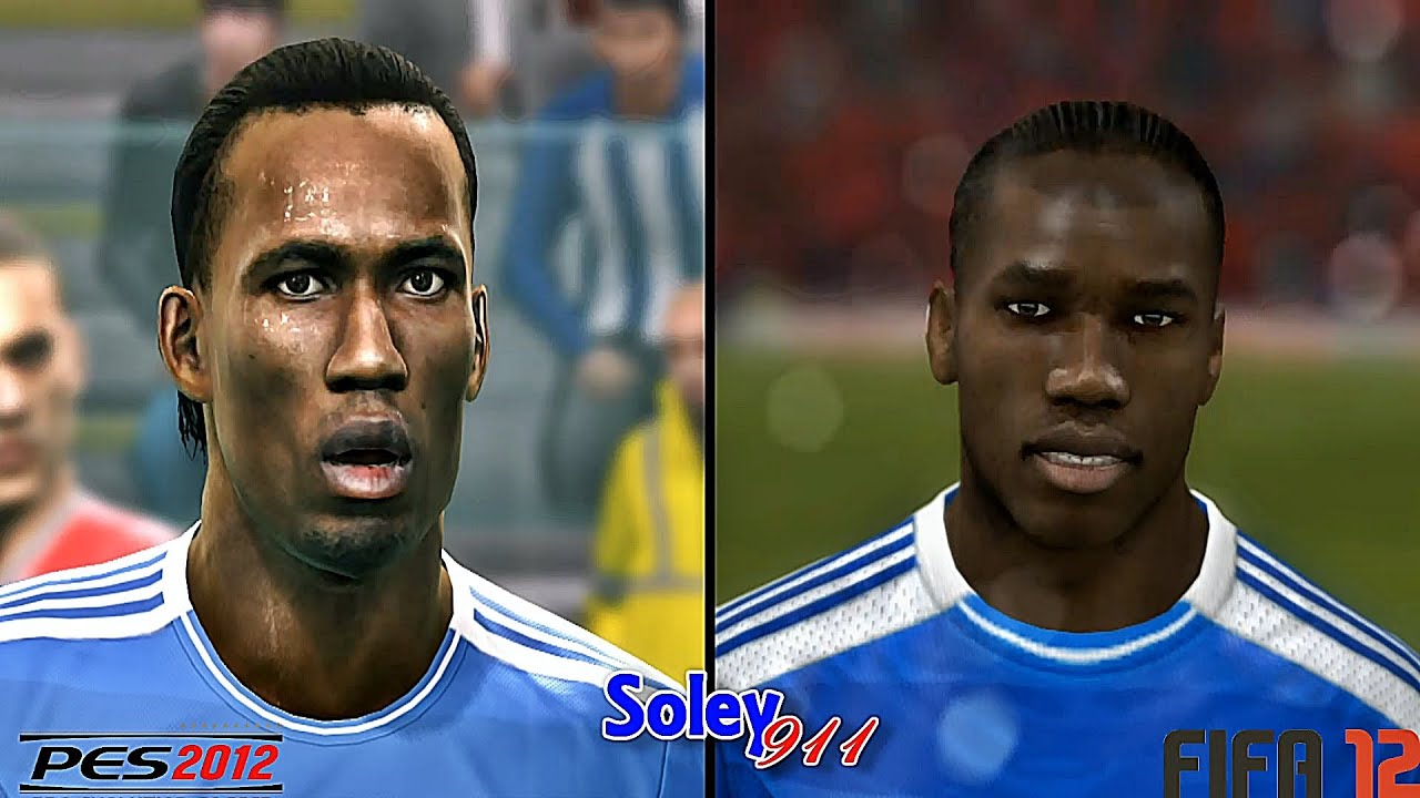 FIFA 12 vs PES 2012 English Premier League  faces comparison !!
