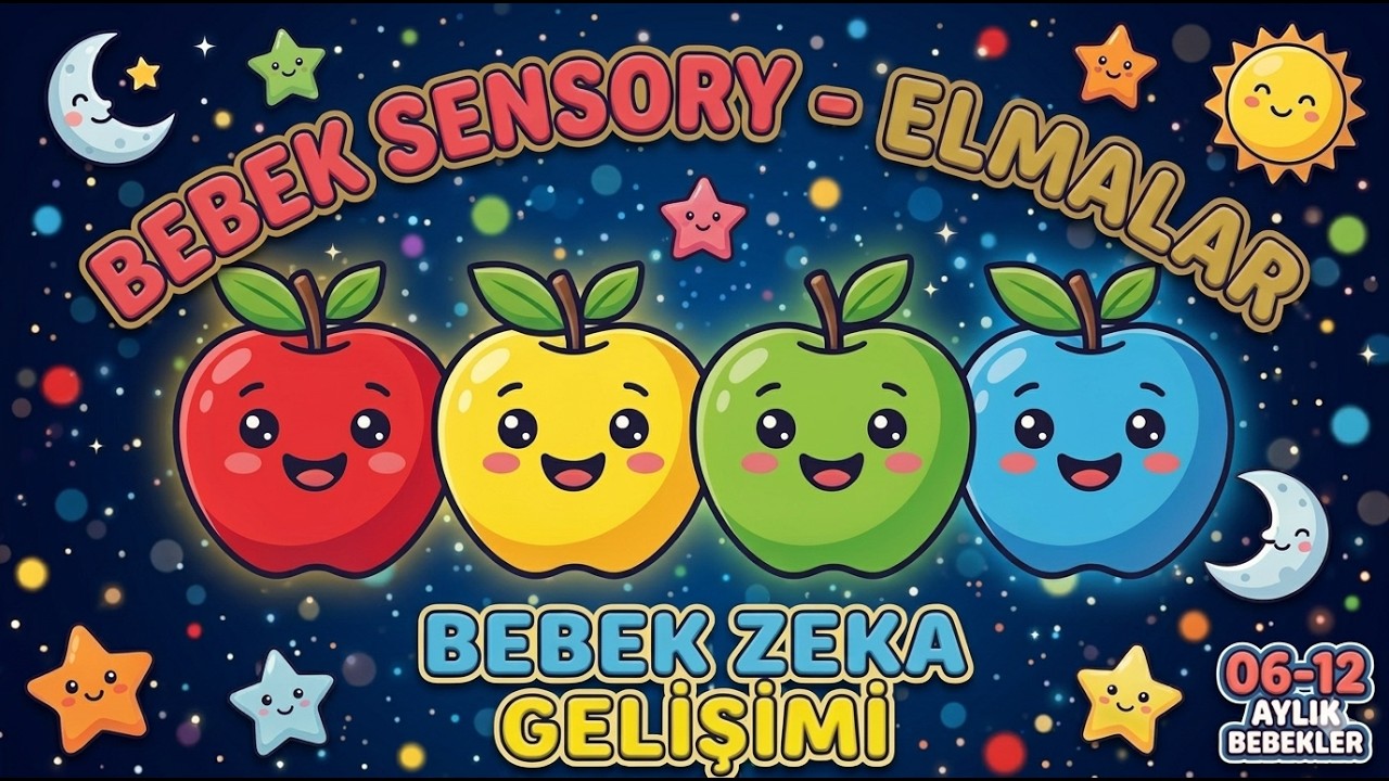 Baby Sensory - 6-12 Aylık Bebekler İ&ccedil;in Zeka Gelişim Videoları - Elma  Animasyonu
