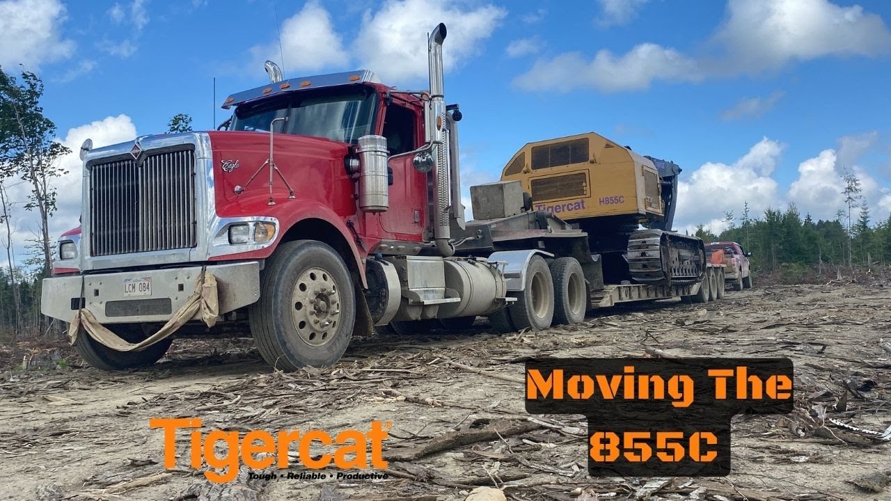 Moving The Tigercat 855 Harvester