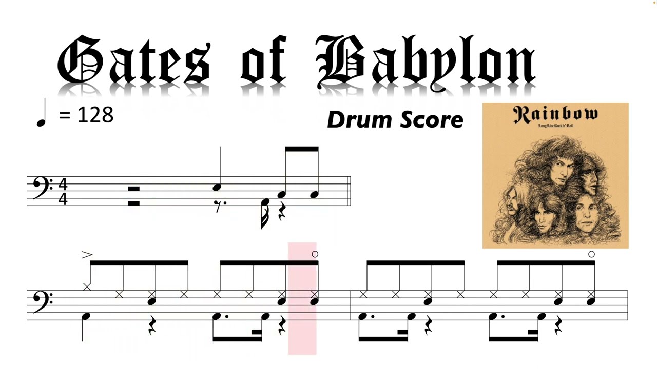 Gates of Babylon [Rainbow] Drum Score