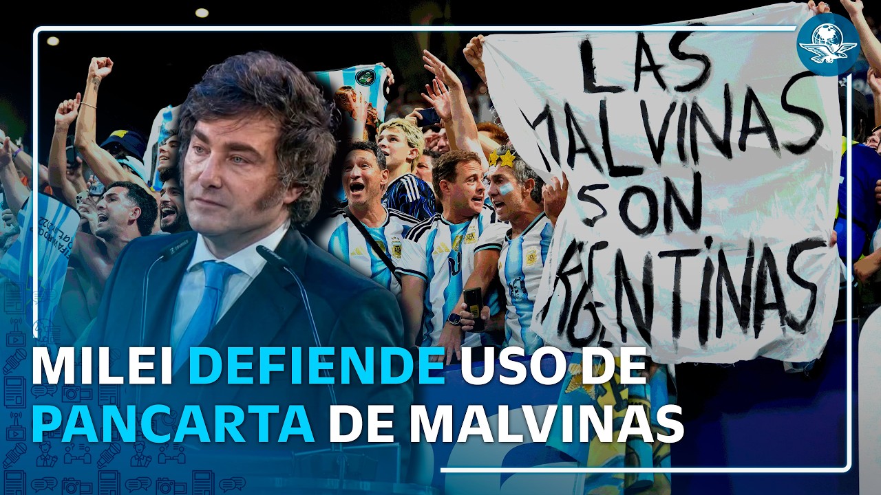 Javier Milei rompe el silencio sobre la pancarta de las Malvinas en el Mundial