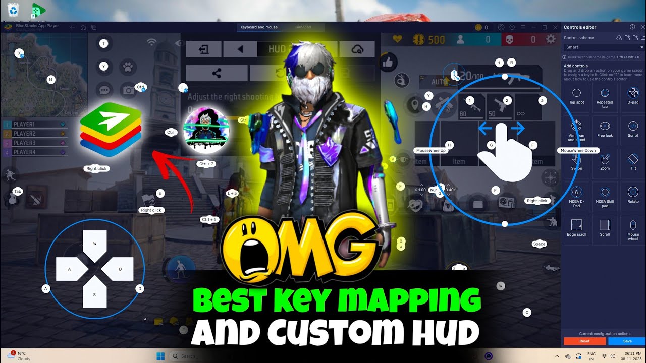 BEST KEYMAPPING for Free Fire New PC Player: Bluestacks 5 Easy Custom HUDFor Free Fire | 2025 Guide