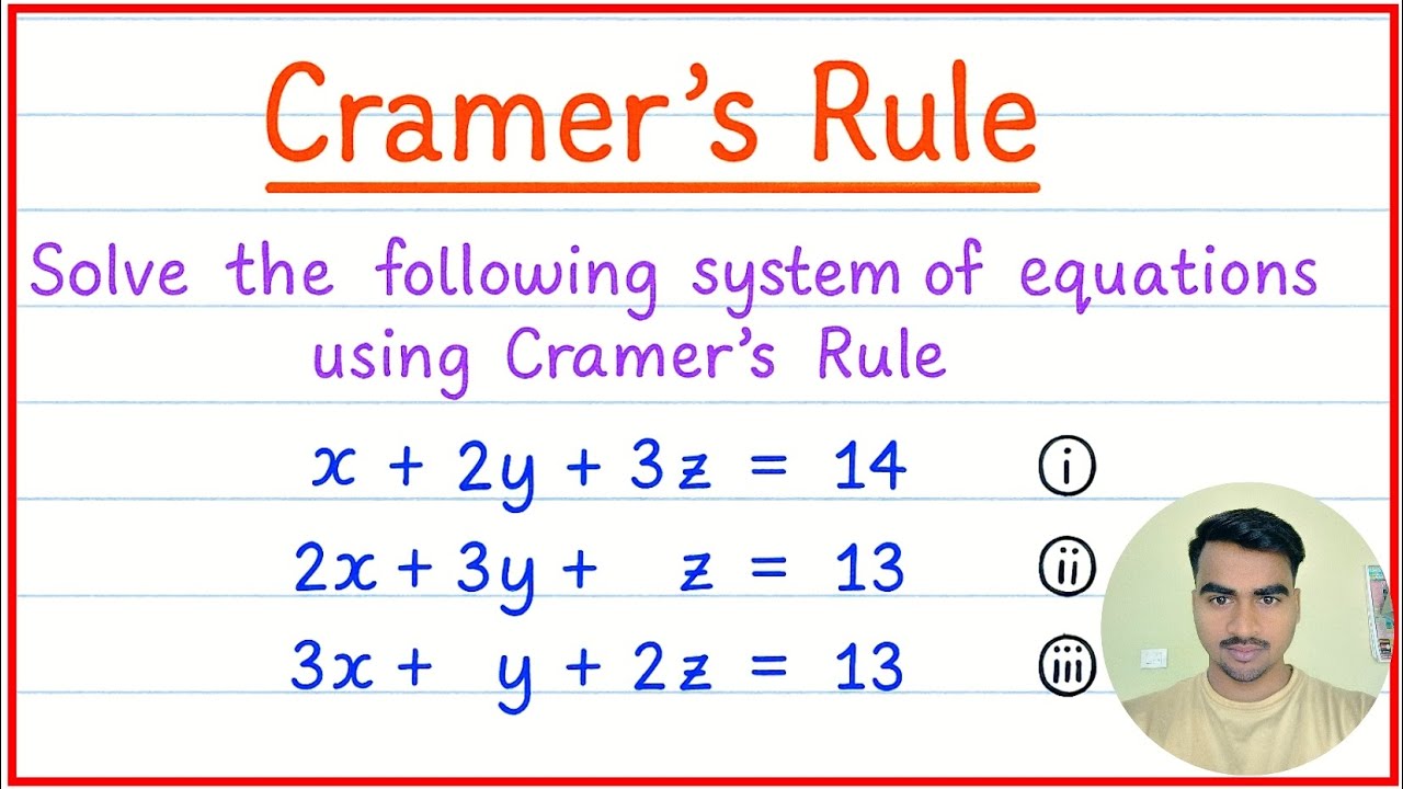 Cramers rule|| statistical and numerical method|| cramers rule in hindi engineering mathematics bsc