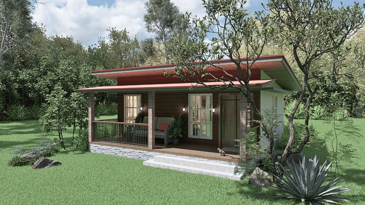 Small House Tour I Two Bedroom 64 sq.m Bungalow with Covered Porch #architecture #design #home