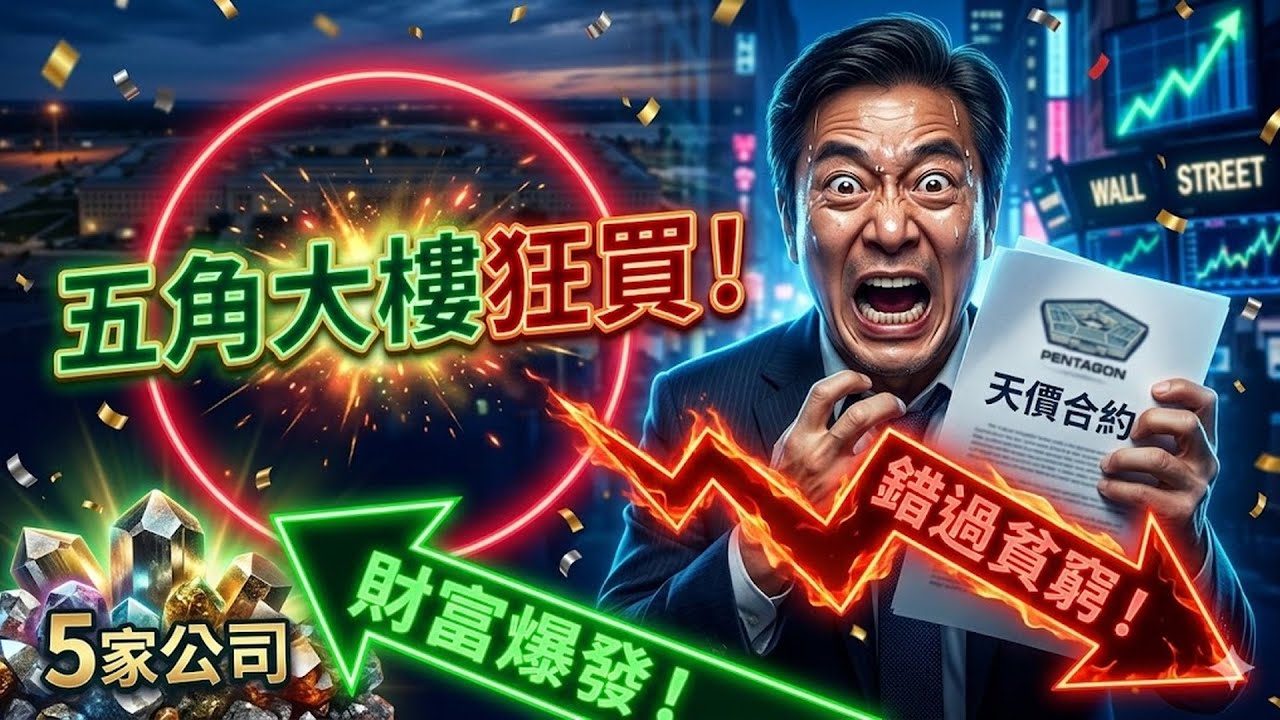 五角大廈急單瘋狂掃貨，這5家「戰略小金屬」全球供應商拿下天價合約！華爾街瘋狂吸籌，錯過這波等下輩子！ #軍備競賽 #華爾街 #投資機會 #未來戰爭 #全球供應商