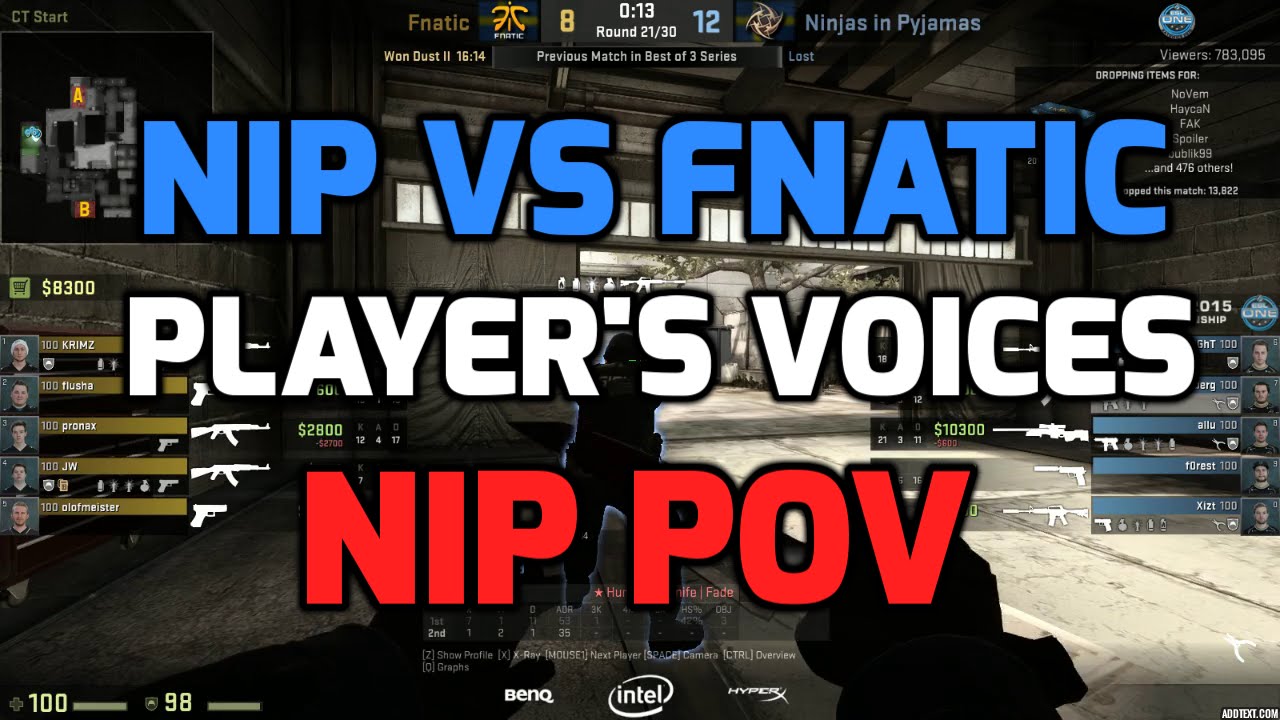 Katowice 2015 - fnatic vs NiP cache grand final players voices (NiP POV English/Swedish)