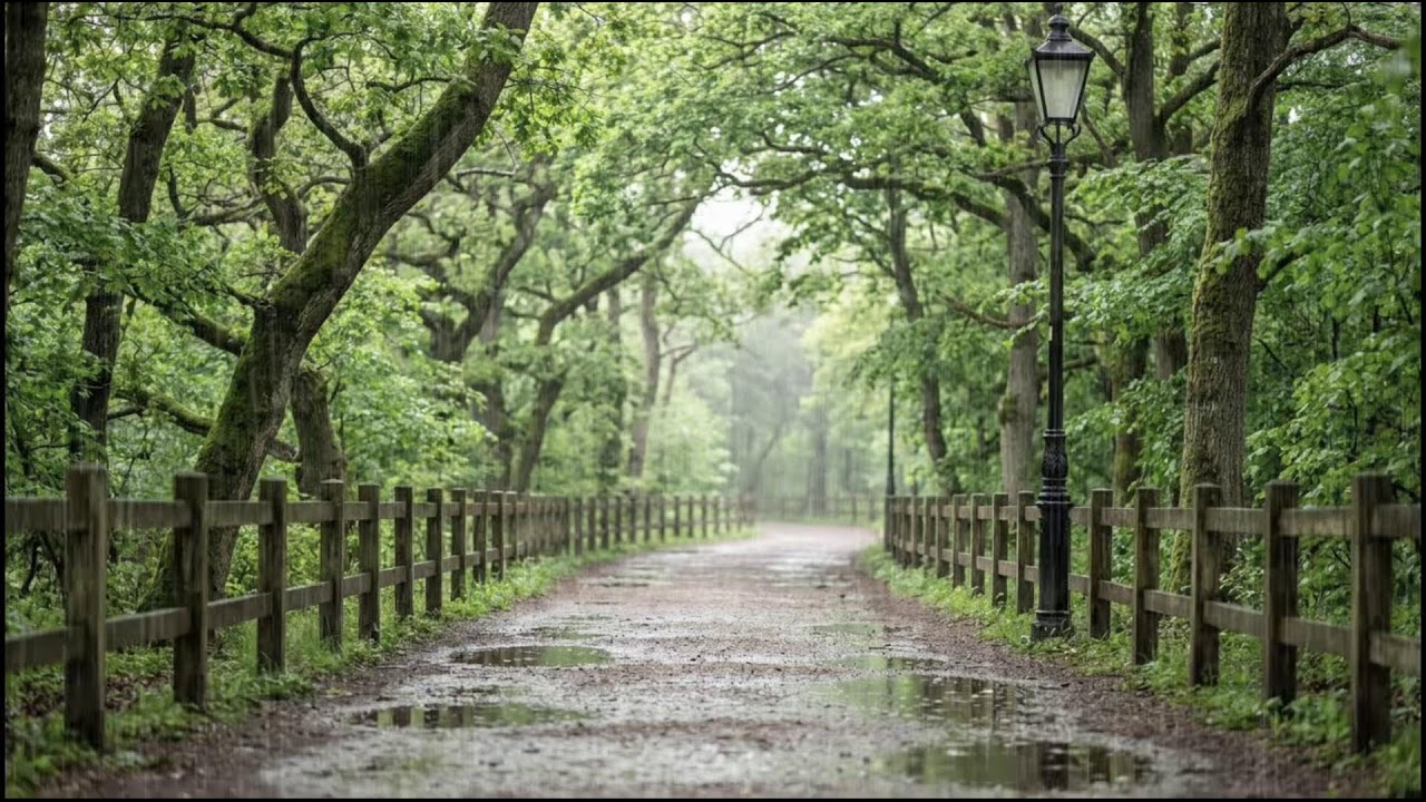 Rain Drizzling Over Green Leaves | Tranquil Forest Ambience for Sleep
