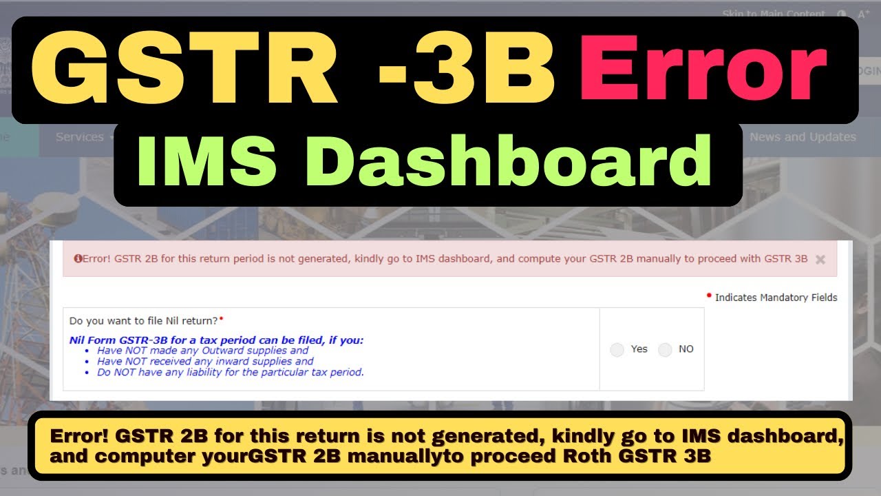 GSTR 3B Return Error | How to GSTR 3B Return Process