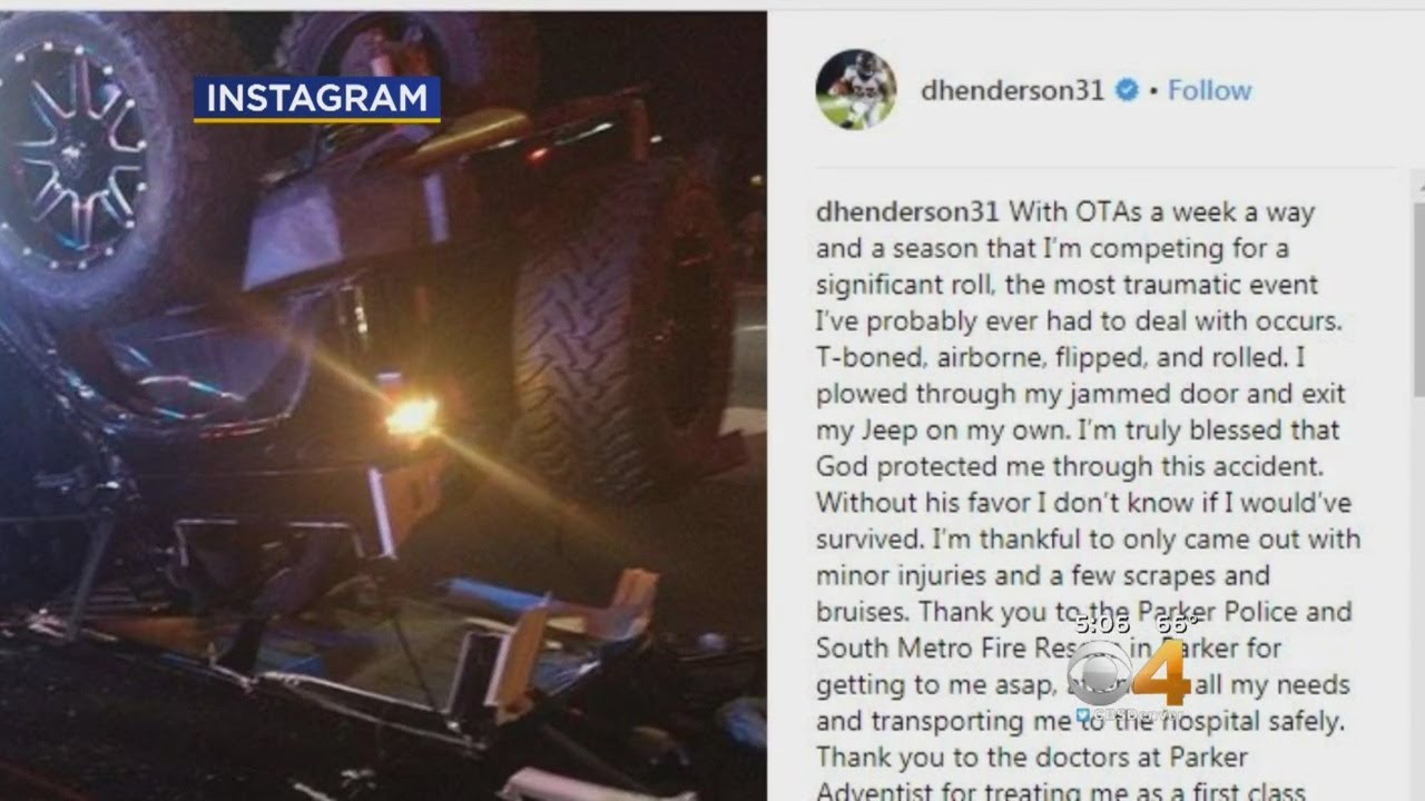 Broncos' Henderson Suffers Injuries In 4-Car Crash